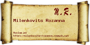 Milenkovits Rozanna névjegykártya
